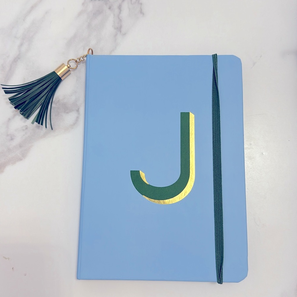 Opalhouse Blue Journal with Gold and Green Letter J NWT